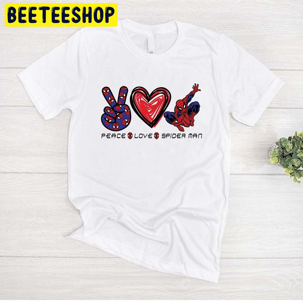 Peace Love Spider-Man Funny Trending Unisex T-Shirt Peace Love Spider-Man Funny Trending Unisex T-Shirt
