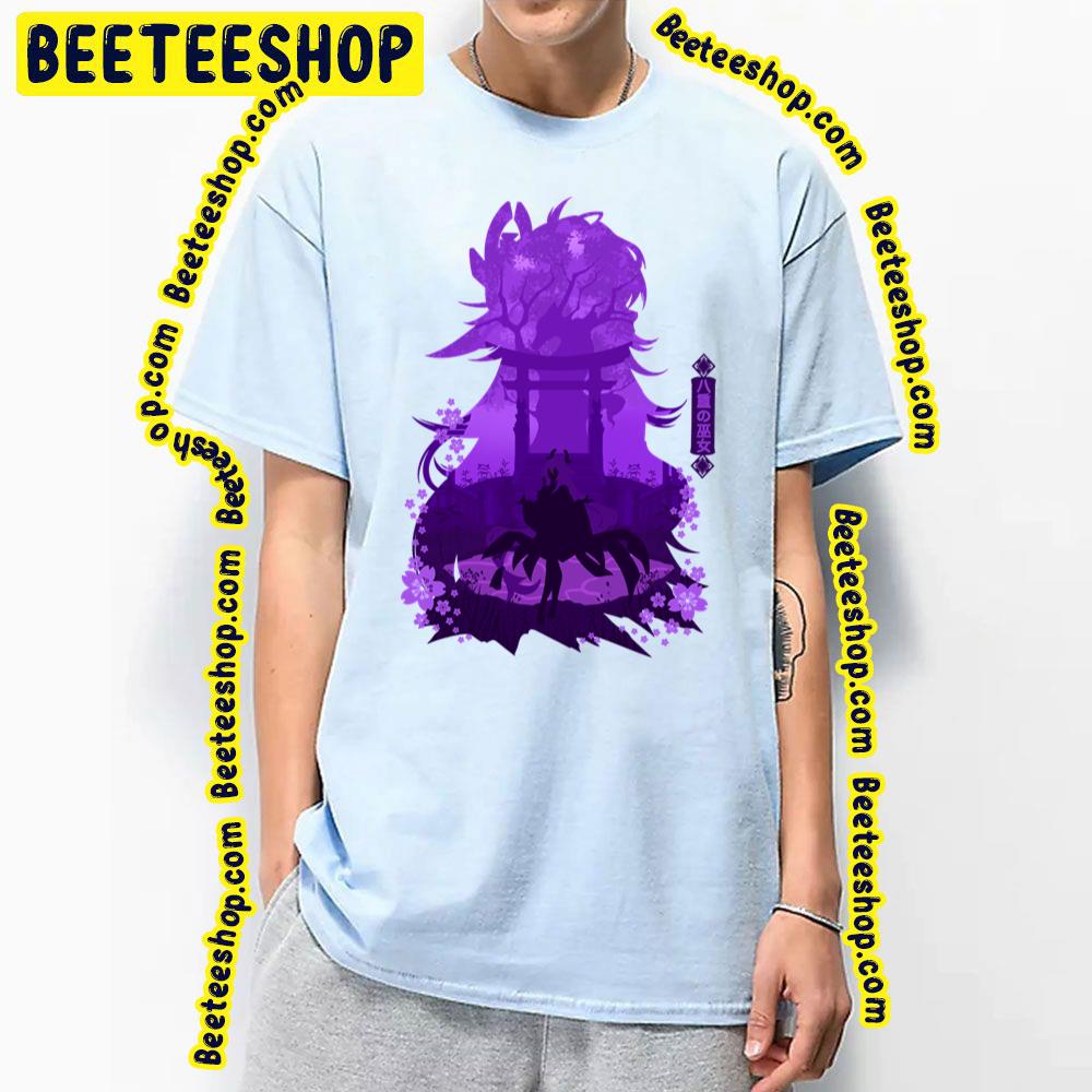 Purple Genshin Miko Trending Unisex T-Shirt Purple Genshin Miko Trending Unisex T-Shirt