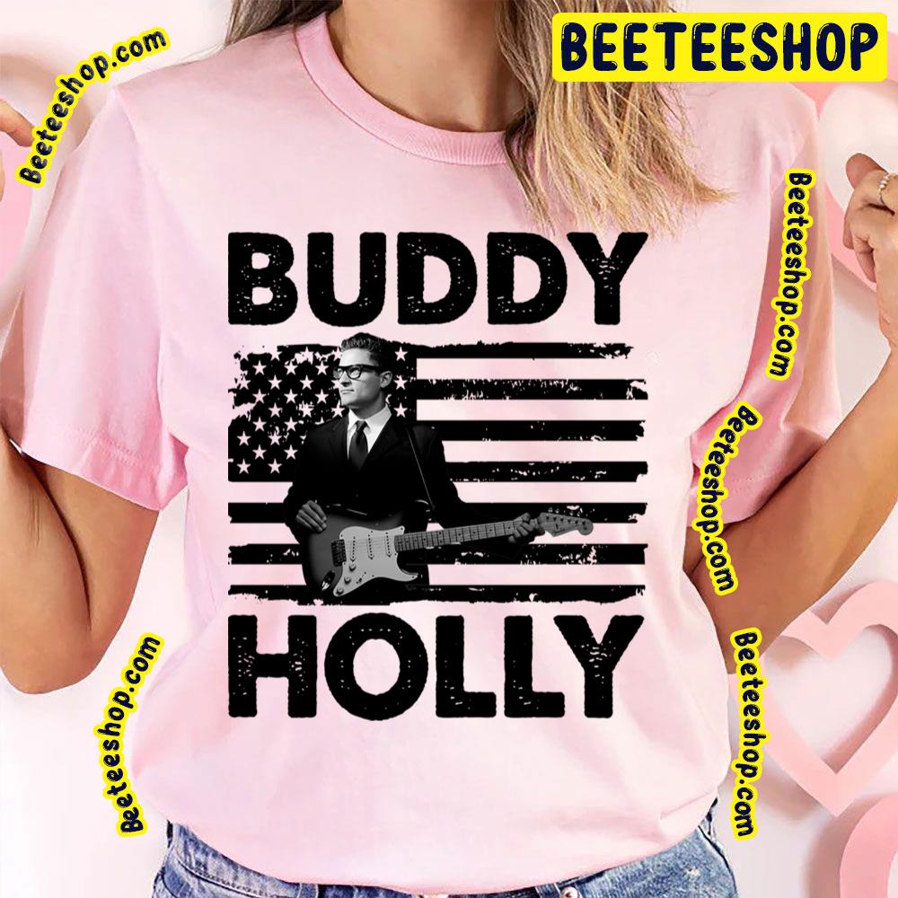 Retro American Flag Buddy Holly Trending Unisex T-Shirt Retro American Flag Buddy Holly Trending Unisex T-Shirt