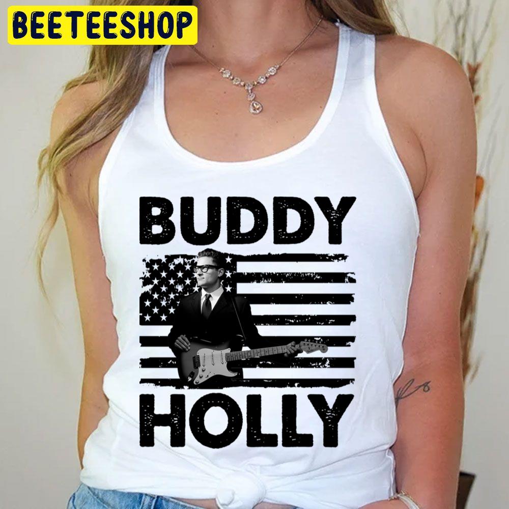 Retro American Flag Buddy Holly Trending Unisex T-Shirt Retro American Flag Buddy Holly Trending Unisex T-Shirt