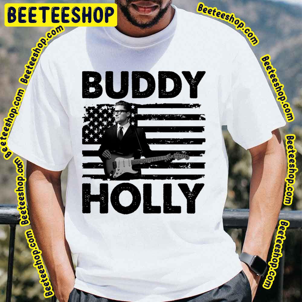 Retro American Flag Buddy Holly Trending Unisex T-Shirt Retro American Flag Buddy Holly Trending Unisex T-Shirt