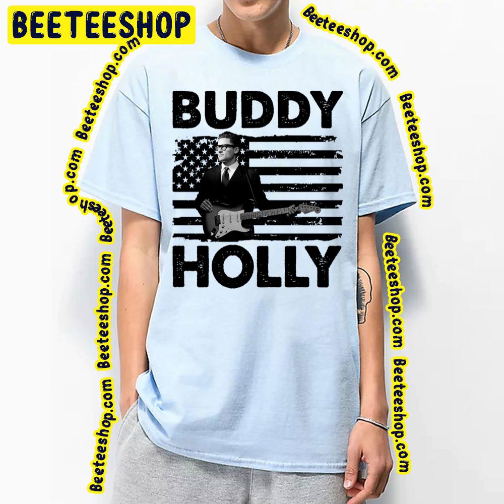 Retro American Flag Buddy Holly Trending Unisex T-Shirt Retro American Flag Buddy Holly Trending Unisex T-Shirt