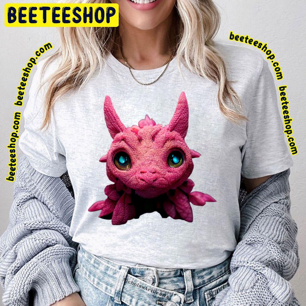 Retro Art Cute Dragon Pink Trending Unisex T-Shirt Retro Art Cute Dragon Pink Trending Unisex T-Shirt