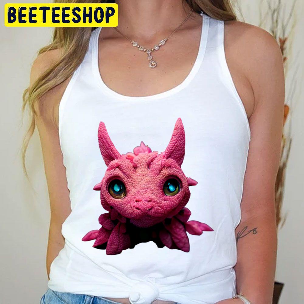 Retro Art Cute Dragon Pink Trending Unisex T-Shirt Retro Art Cute Dragon Pink Trending Unisex T-Shirt