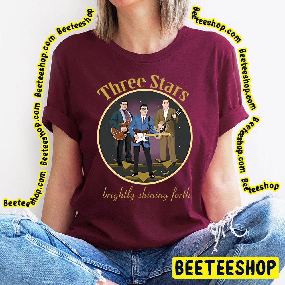 Retro Art Three Stars Buddy Holly Trending Unisex T-Shirt Retro Art Three Stars Buddy Holly Trending Unisex T-Shirt