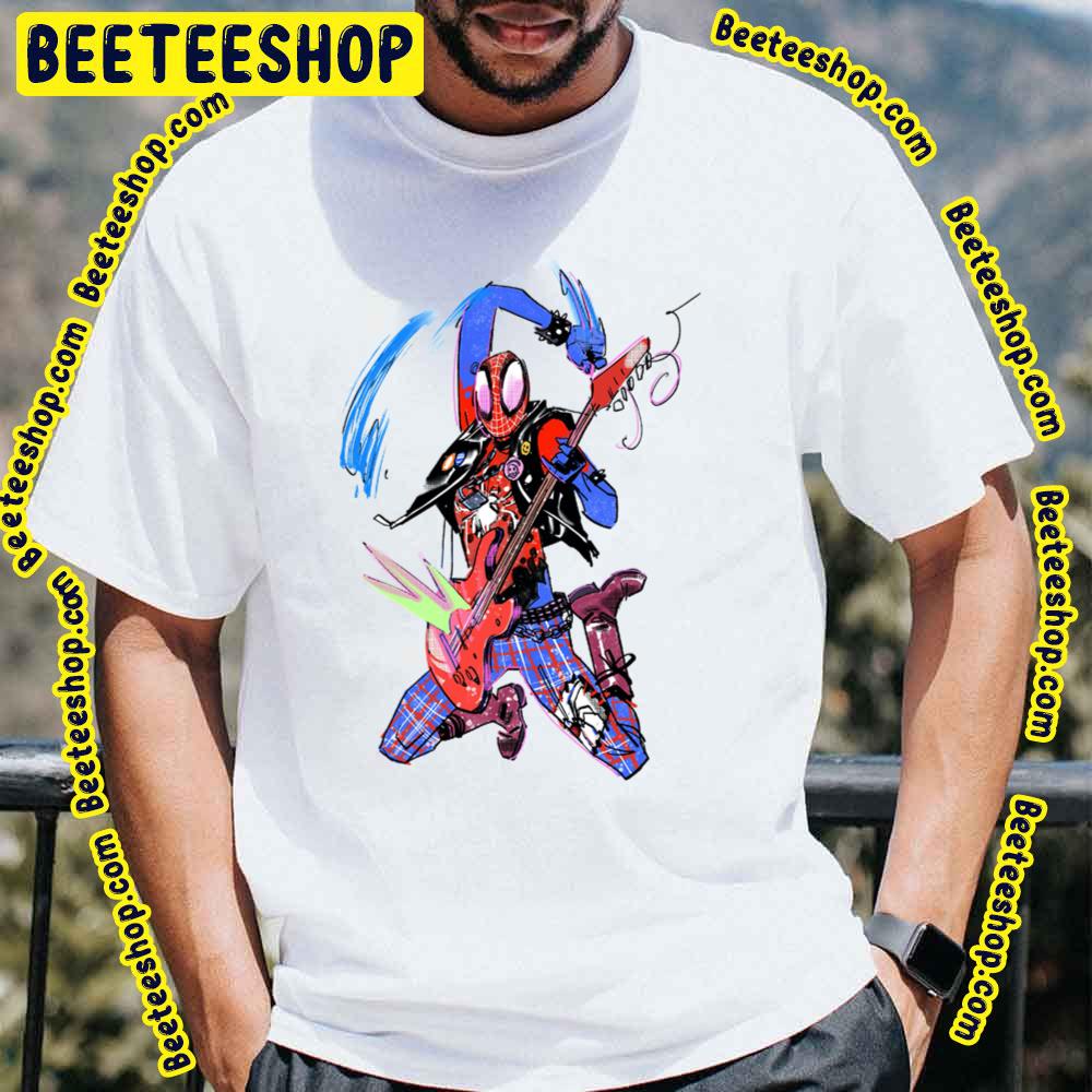 Spider Punk With Guitar Spiderverse Movie Trending Unisex T-Shirt Spider Punk With Guitar Spiderverse Movie Trending Unisex T-Shirt