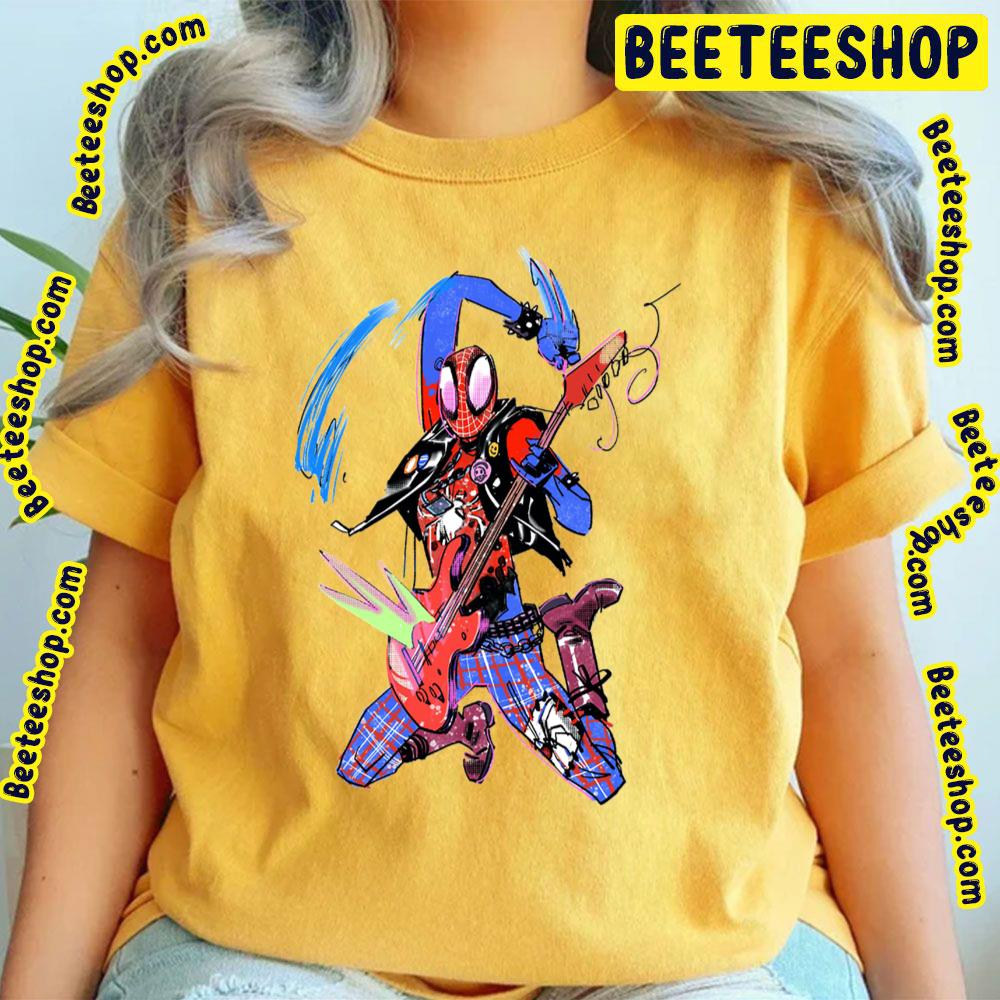Spider Punk With Guitar Spiderverse Movie Trending Unisex T-Shirt Spider Punk With Guitar Spiderverse Movie Trending Unisex T-Shirt