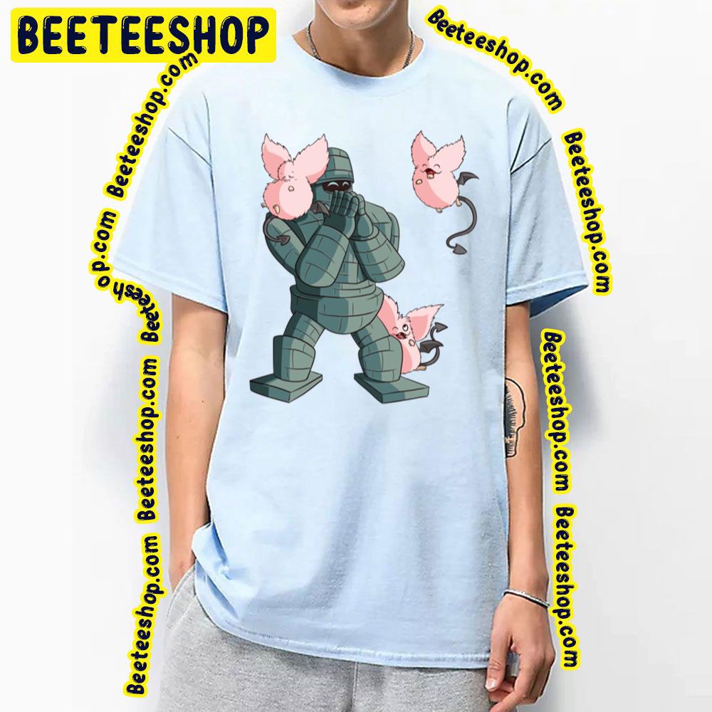 Stone Golem And Pink Sanguini Dragon Quest Game Trending Unisex T-Shirt Stone Golem And Pink Sanguini Dragon Quest Game Trending Unisex T-Shirt