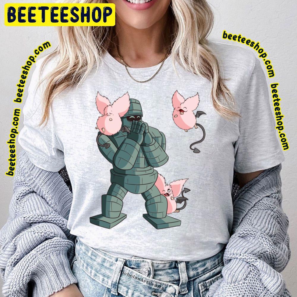 Stone Golem And Pink Sanguini Dragon Quest Game Trending Unisex T-Shirt Stone Golem And Pink Sanguini Dragon Quest Game Trending Unisex T-Shirt