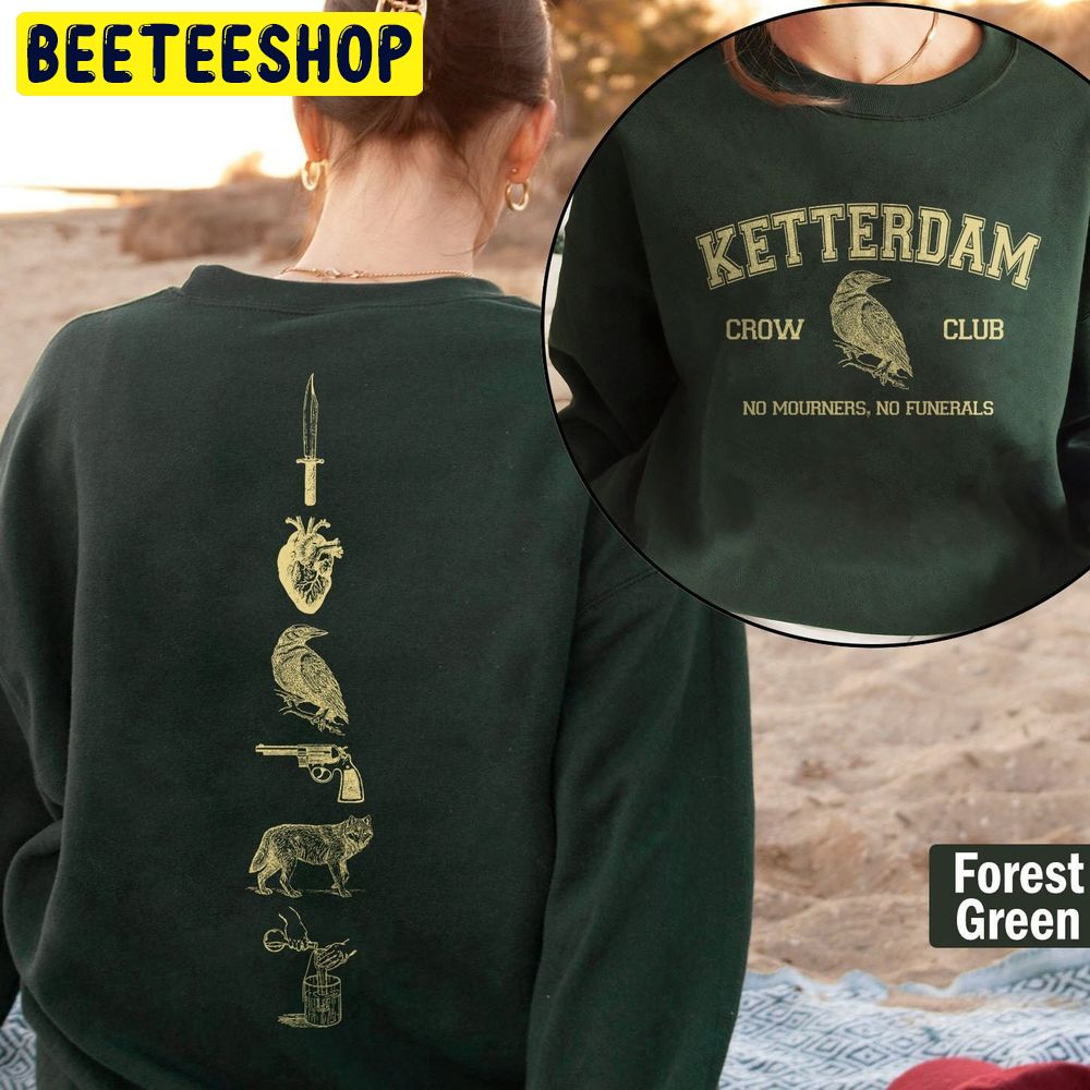Vintage Ketterdam Crow Club Double Sided Trending Unisex Sweatshirt Vintage Ketterdam Crow Club Double Sided Trending Unisex Sweatshirt
