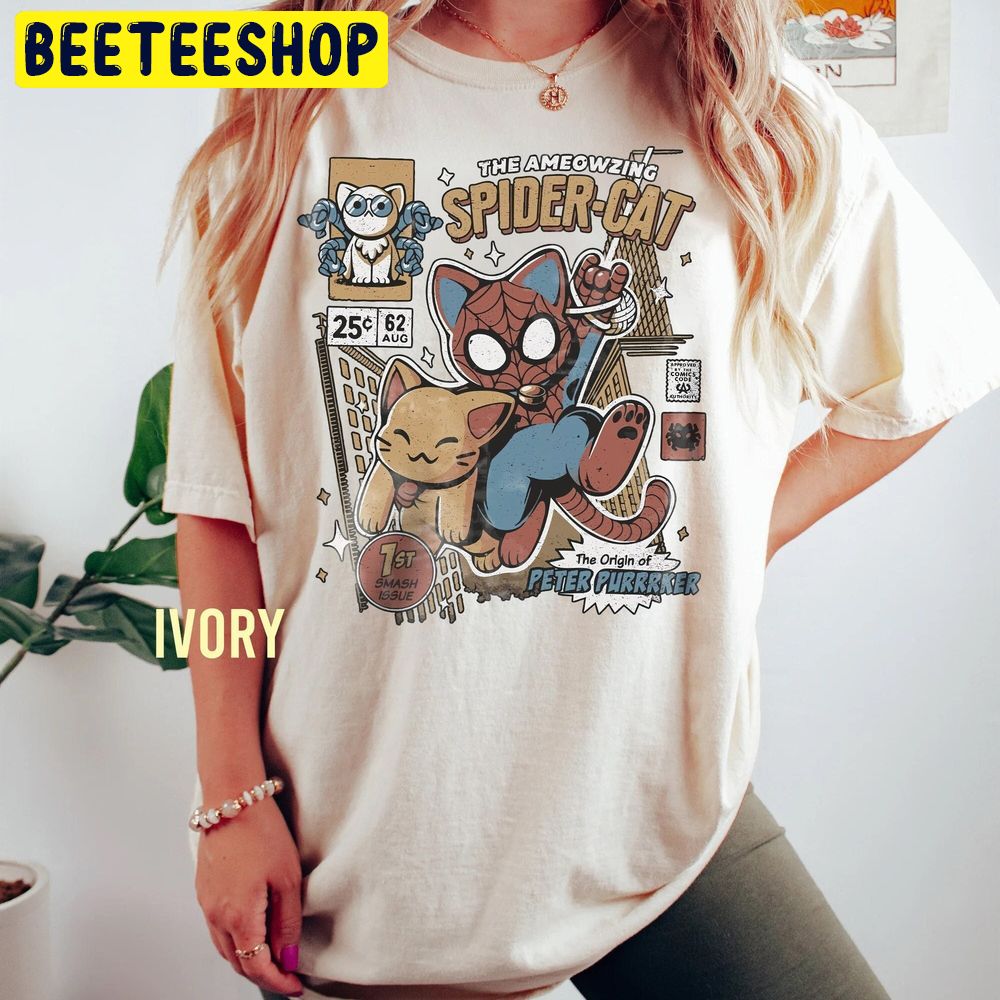 Vintage Spider Cat Spiderman Across The Trending Unisex T-Shirt Vintage Spider Cat Spiderman Across The Trending Unisex T-Shirt
