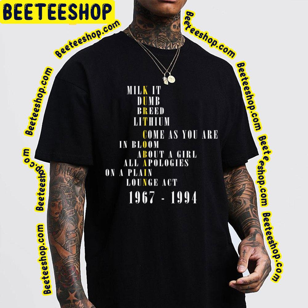 Yellow Text Kurt Cobain Trending Unisex T-Shirt Yellow Text Kurt Cobain Trending Unisex T-Shirt