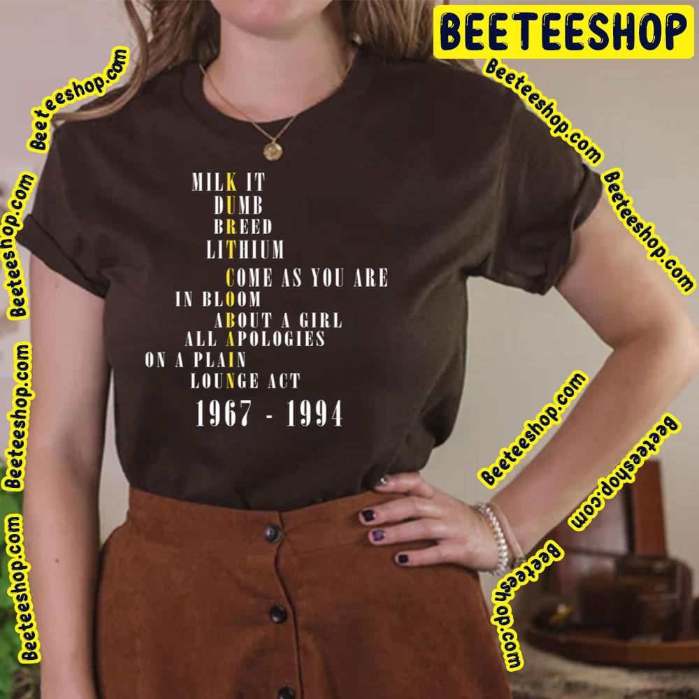 Yellow Text Kurt Cobain Trending Unisex T-Shirt Yellow Text Kurt Cobain Trending Unisex T-Shirt