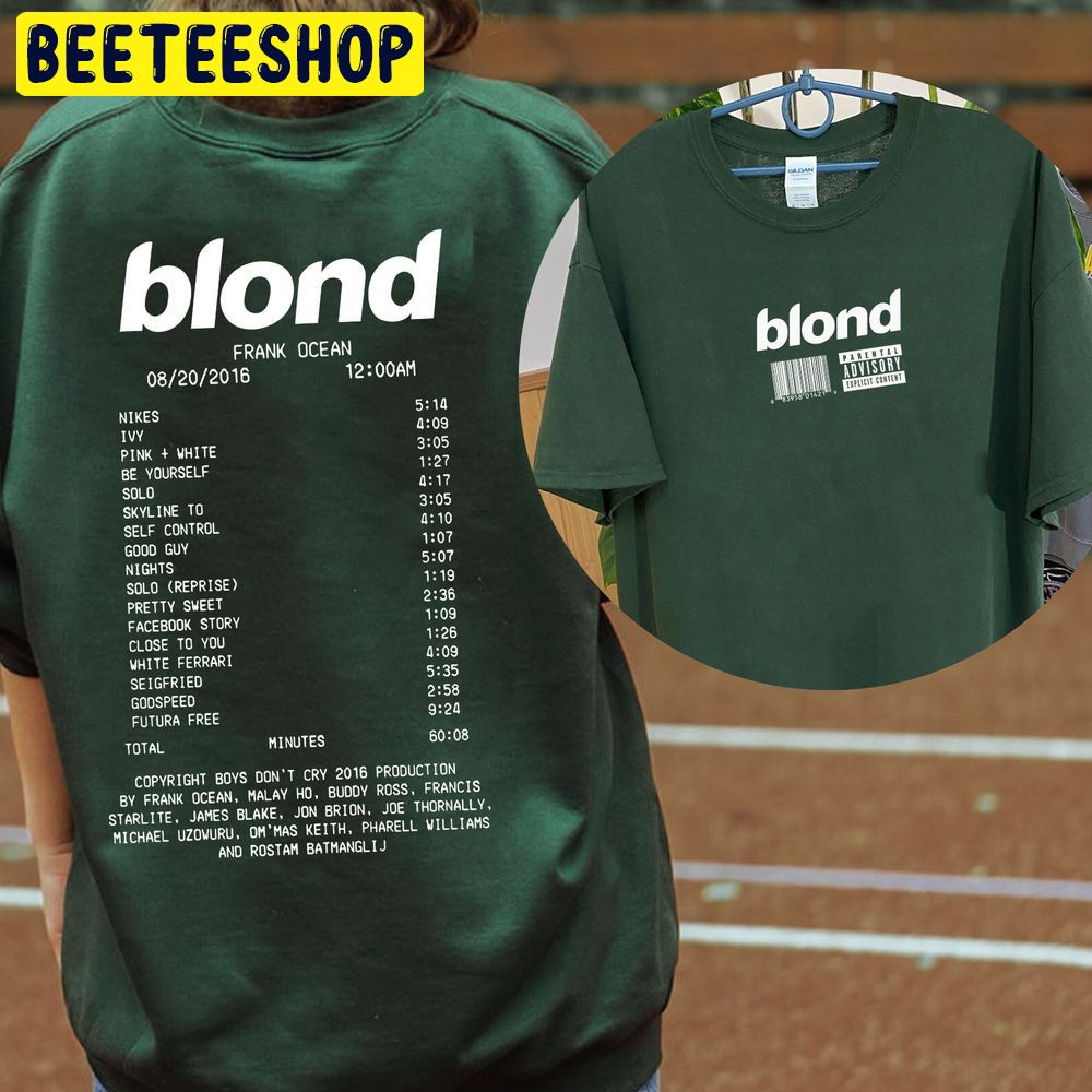 Blond Frank Ocean Tracklist Double Sided Trending Unisex T-Shirt Blond Frank Ocean Tracklist Double Sided Trending Unisex T-Shirt