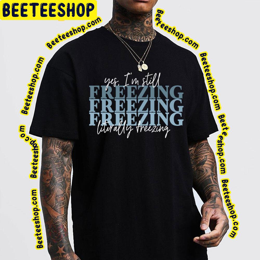 Blue Text Freezing Logo Trending Unisex T-Shirt Blue Text Freezing Logo Trending Unisex T-Shirt