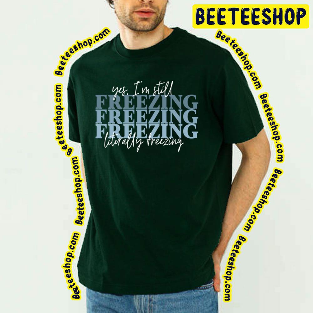 Blue Text Freezing Logo Trending Unisex T-Shirt Blue Text Freezing Logo Trending Unisex T-Shirt