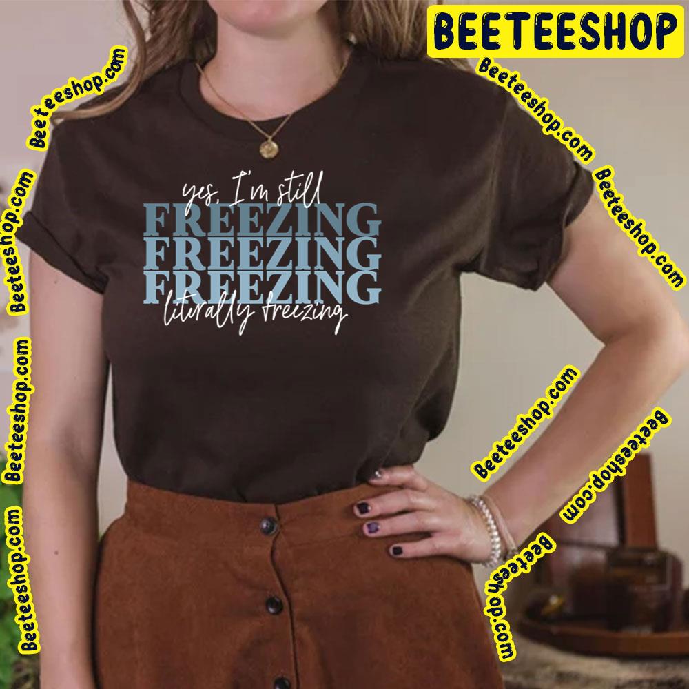 Blue Text Freezing Logo Trending Unisex T-Shirt Blue Text Freezing Logo Trending Unisex T-Shirt