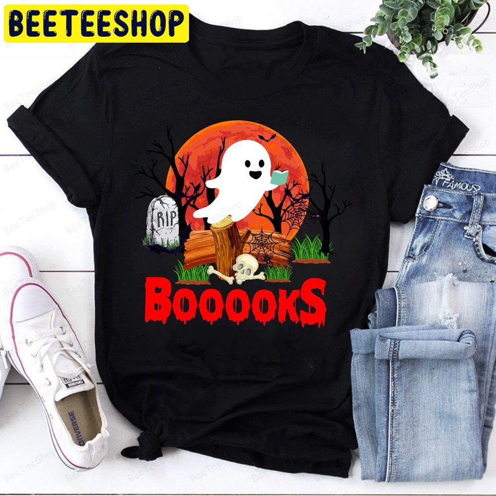Booooks Funny Ghost Reading Halloween Bookworms Trending Unisex T-Shirt Booooks Funny Ghost Reading Halloween Bookworms Trending Unisex T-Shirt