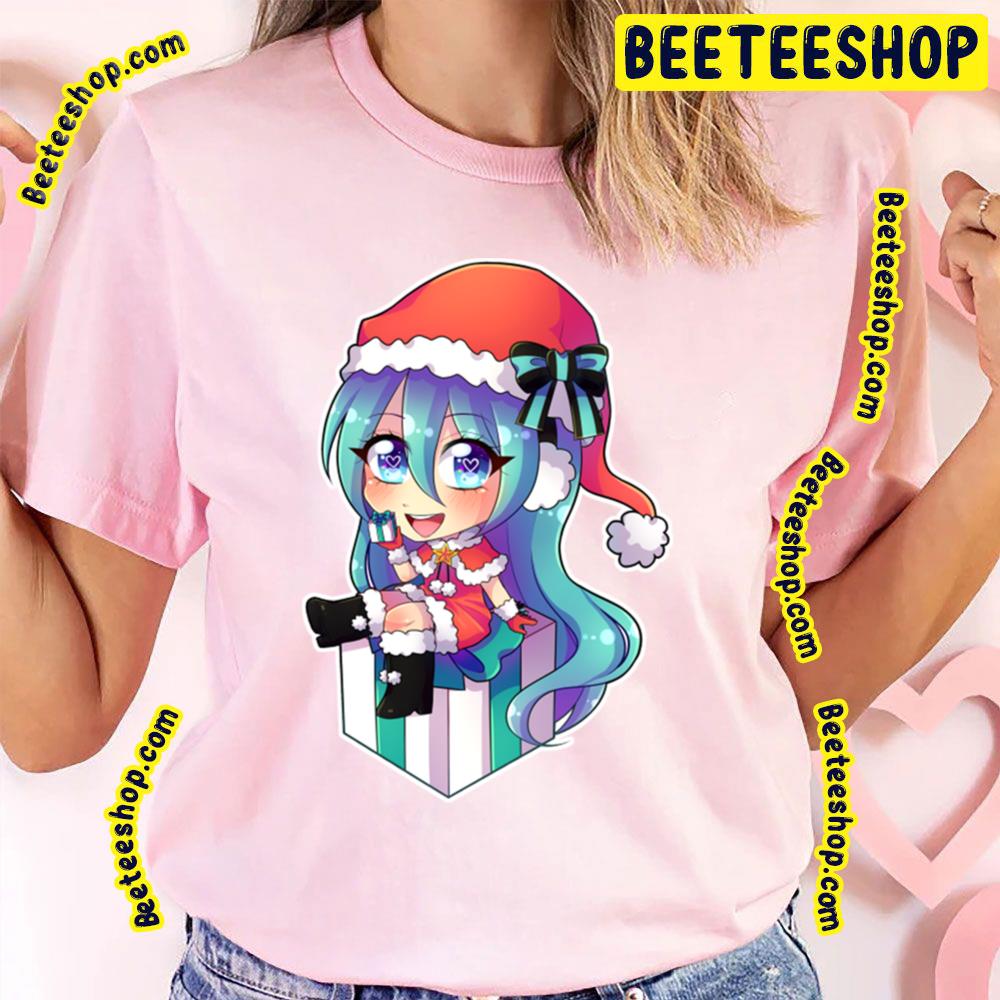 Chibi Christmas Hatsune Miku Trending Unisex T-Shirt Chibi Christmas Hatsune Miku Trending Unisex T-Shirt
