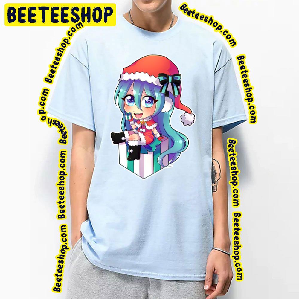 Chibi Christmas Hatsune Miku Trending Unisex T-Shirt Chibi Christmas Hatsune Miku Trending Unisex T-Shirt
