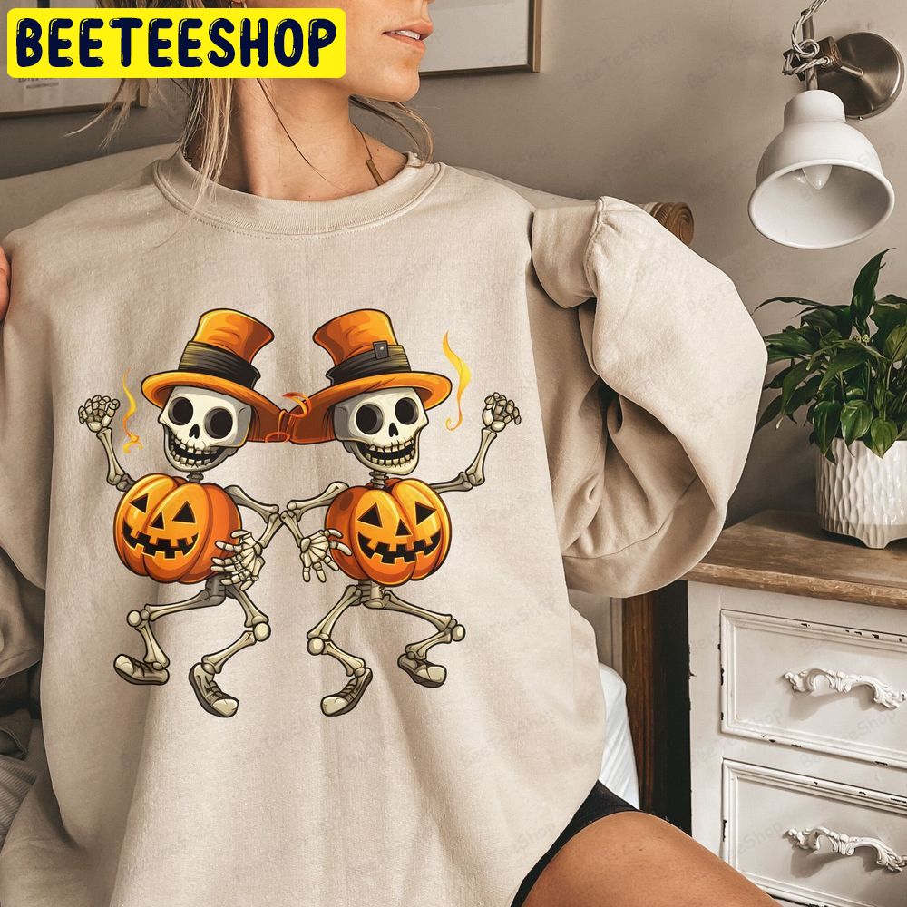 Dancing Skeleton Happy Halloween Trending Unisex Sweatshirt Dancing Skeleton Happy Halloween Trending Unisex Sweatshirt