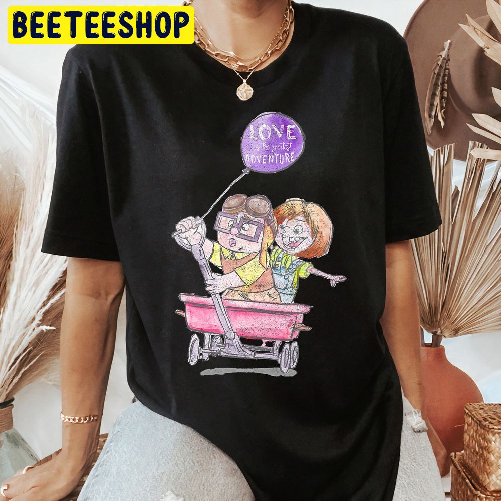 Disney Pixar Up Carl Ellie Wagon Ride Sketch Graphic Trending Unisex T-Shirt Disney Pixar Up Carl Ellie Wagon Ride Sketch Graphic Trending Unisex T-Shirt