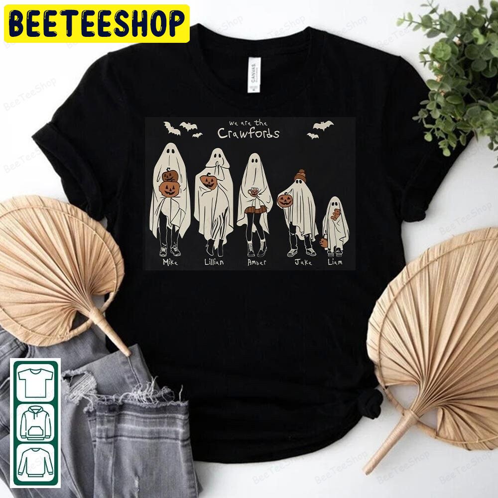Halloween Ghost Family With Pets Trending Unisex T-Shirt Halloween Ghost Family With Pets Trending Unisex T-Shirt