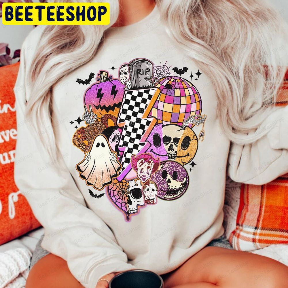 Halloween Smiley Face Spooky Vibes Trending Unisex Sweatshirt Halloween Smiley Face Spooky Vibes Trending Unisex Sweatshirt
