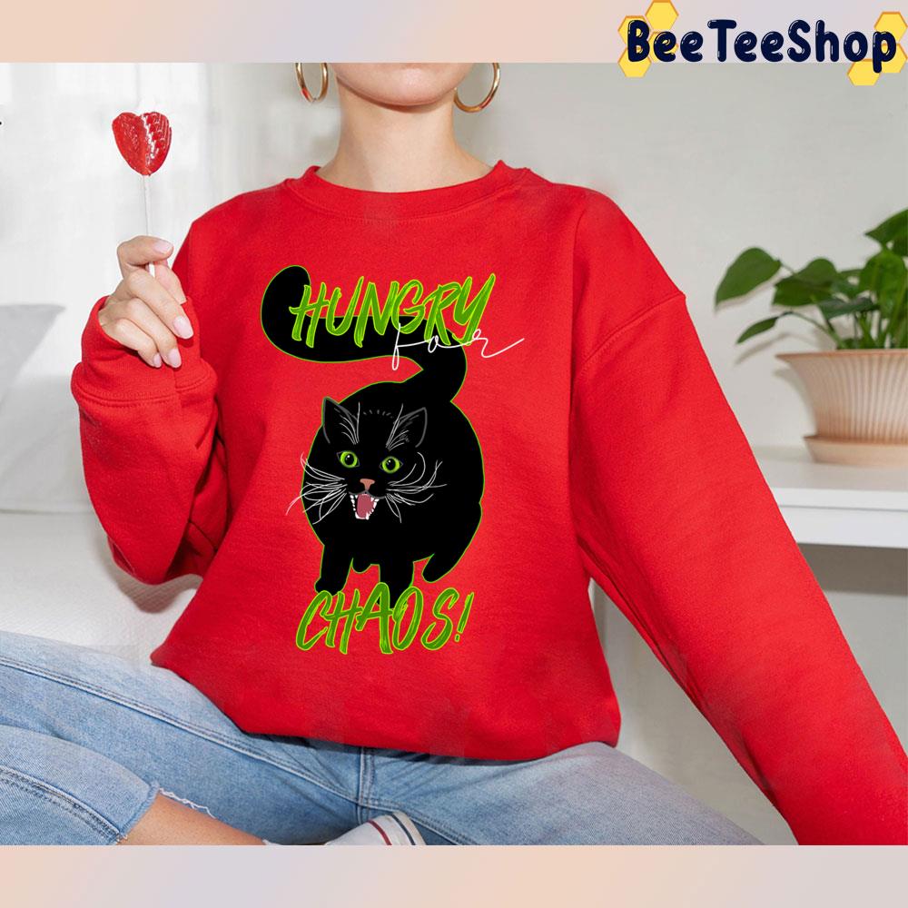 Hungry For Chaos Robot Cat Kuro Trending Unisex T-Shirt Hungry For Chaos Robot Cat Kuro Trending Unisex T-Shirt