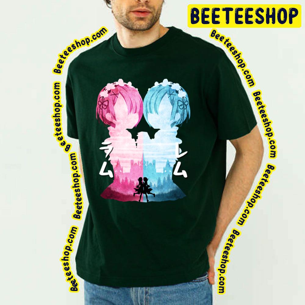 Minimalist Silhouette Ram And Rem Re Zero Trending Unisex T-Shirt Minimalist Silhouette Ram And Rem Re Zero Trending Unisex T-Shirt