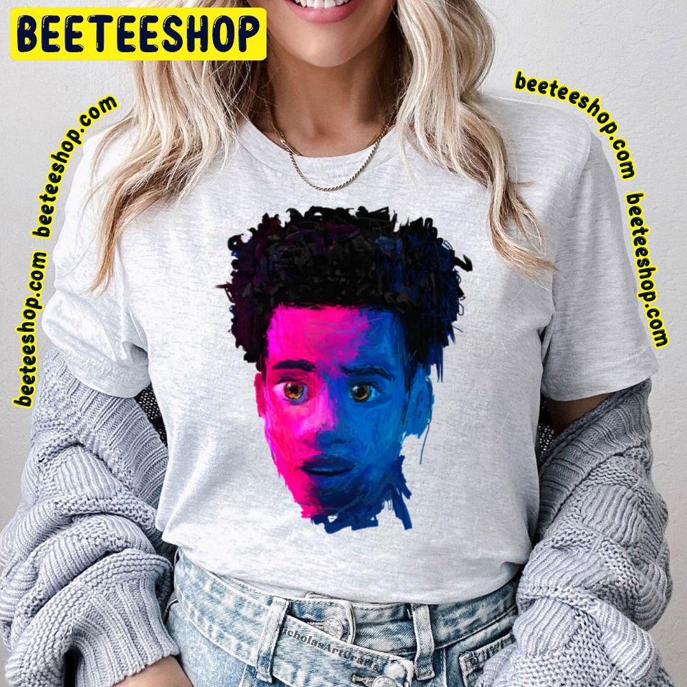 Portrait Miles Morales Spiderverse Movie Trending Unisex T-Shirt Portrait Miles Morales Spiderverse Movie Trending Unisex T-Shirt
