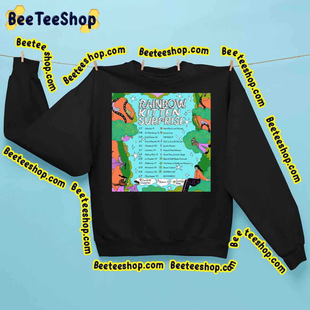 Rainbow Kitten Surprise Drop Stop Roll 2023 Dates Trending Unisex T-Shirt Rainbow Kitten Surprise Drop Stop Roll 2023 Dates Trending Unisex T-Shirt