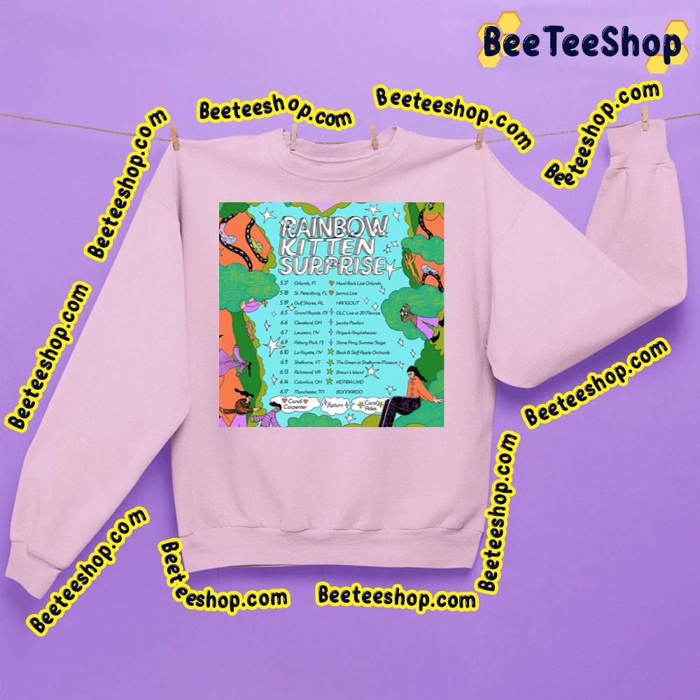 Rainbow Kitten Surprise Drop Stop Roll 2023 Dates Trending Unisex T-Shirt Rainbow Kitten Surprise Drop Stop Roll 2023 Dates Trending Unisex T-Shirt