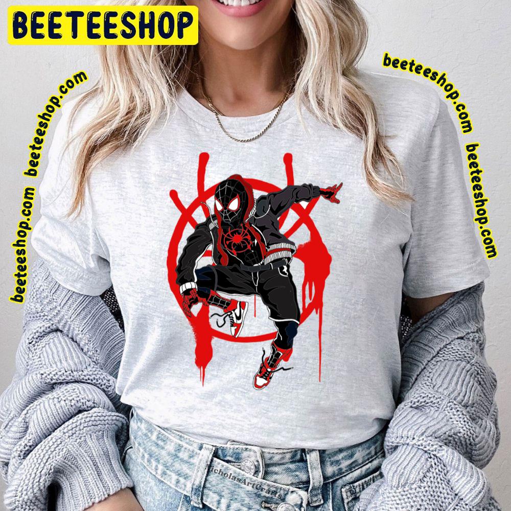 Red Circle Miles Morales Spiderverse Movie Trending Unisex T-Shirt Red Circle Miles Morales Spiderverse Movie Trending Unisex T-Shirt