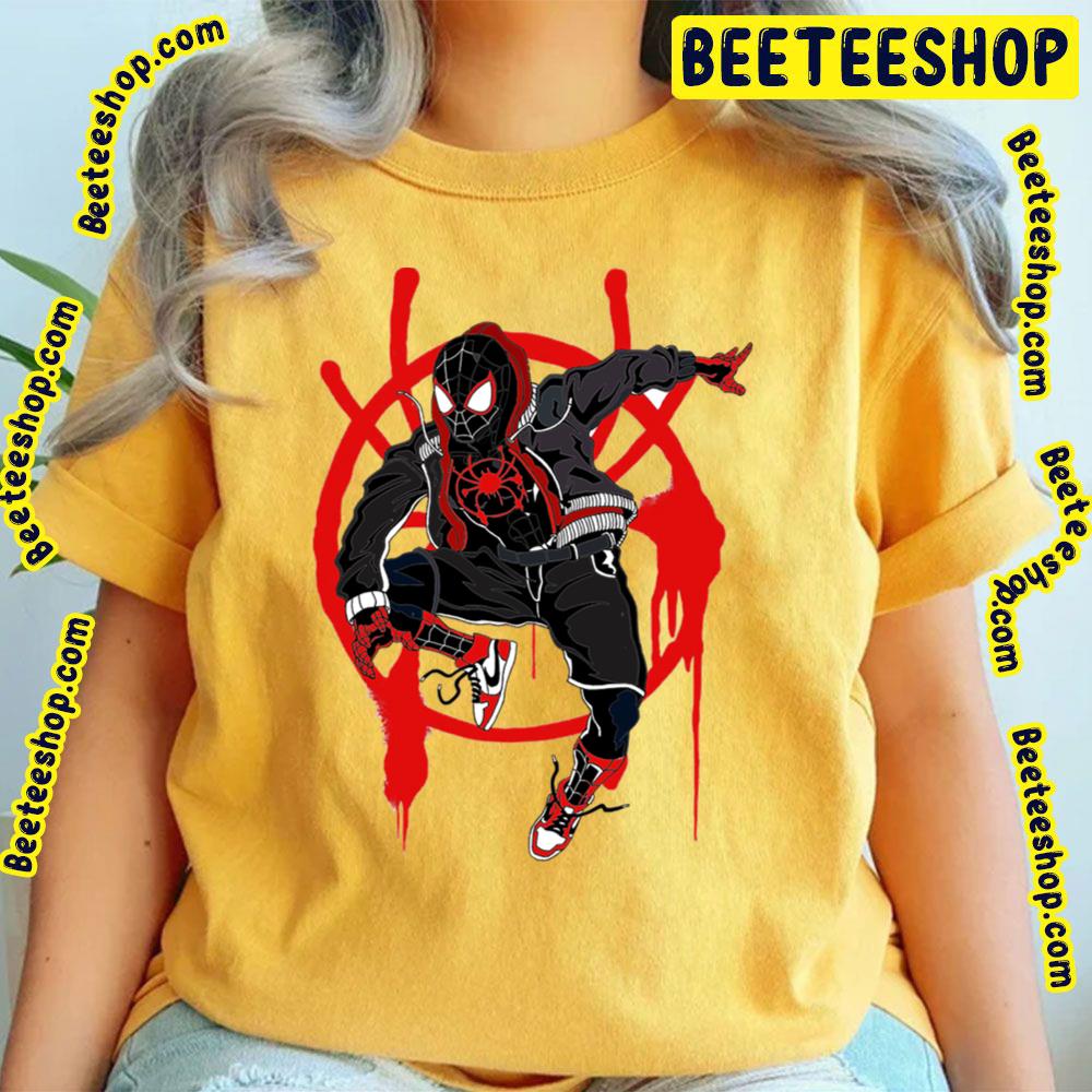 Red Circle Miles Morales Spiderverse Movie Trending Unisex T-Shirt Red Circle Miles Morales Spiderverse Movie Trending Unisex T-Shirt