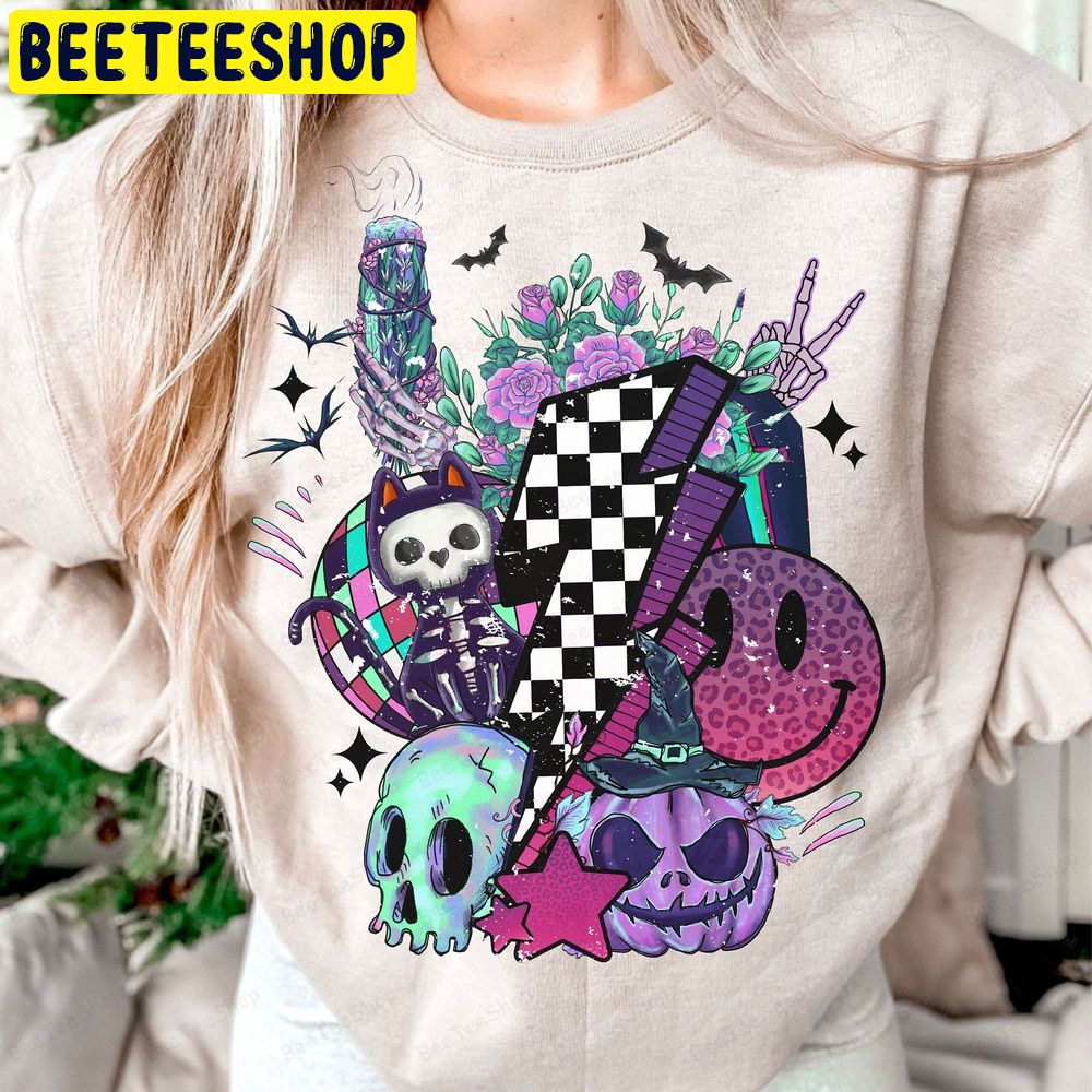 Retro Halloween Spooky Vibes Trending Unisex Sweatshirt Retro Halloween Spooky Vibes Trending Unisex Sweatshirt