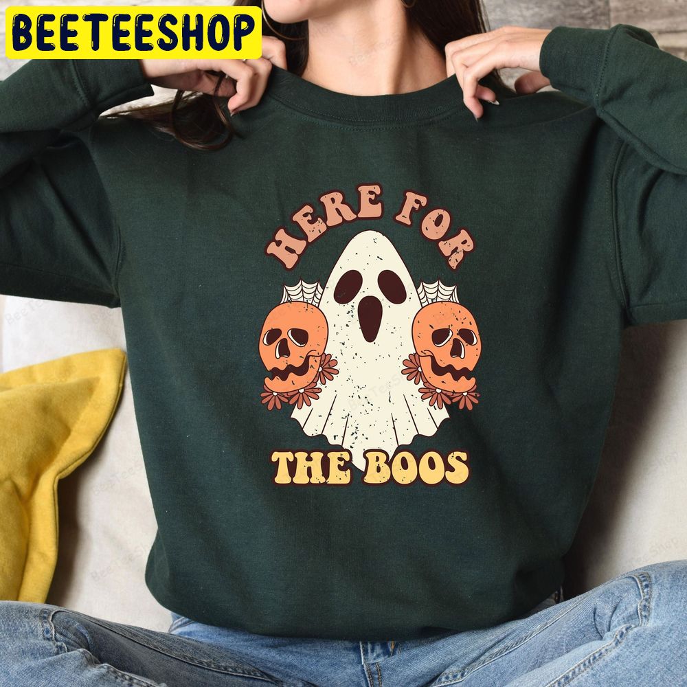 Retro Here For The Boos Halloween Trending Unisex Sweatshirt Retro Here For The Boos Halloween Trending Unisex Sweatshirt