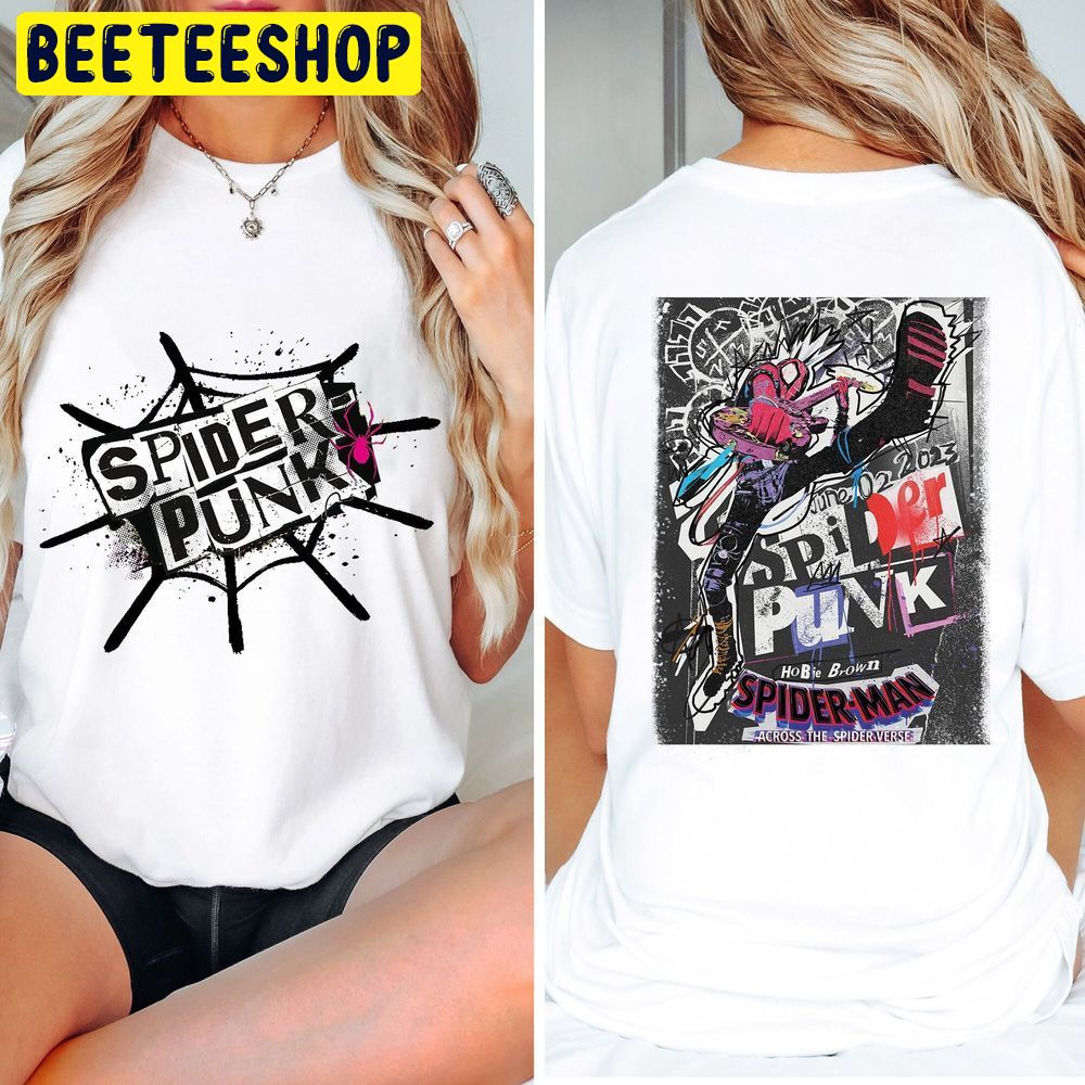 Retro Spider Punk Spider-Man Across The Double Sided Trending Unisex T-Shirt Retro Spider Punk Spider-Man Across The Double Sided Trending Unisex T-Shirt