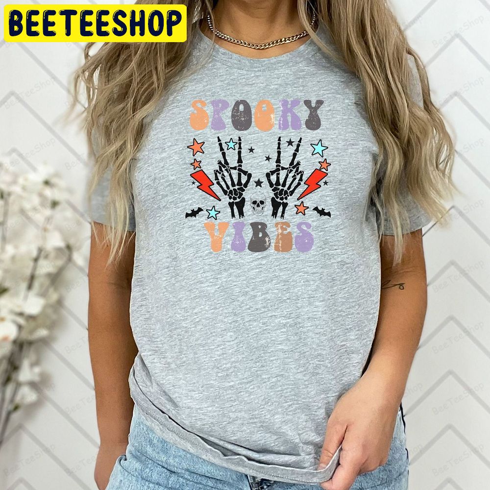 Spooky Vibes Halloween Spooky Trick Or Treat Bad Witch Skeleton Witch Trending Unisex T-Shirt Spooky Vibes Halloween Spooky Trick Or Treat Bad Witch Skeleton Witch Trending Unisex T-Shirt