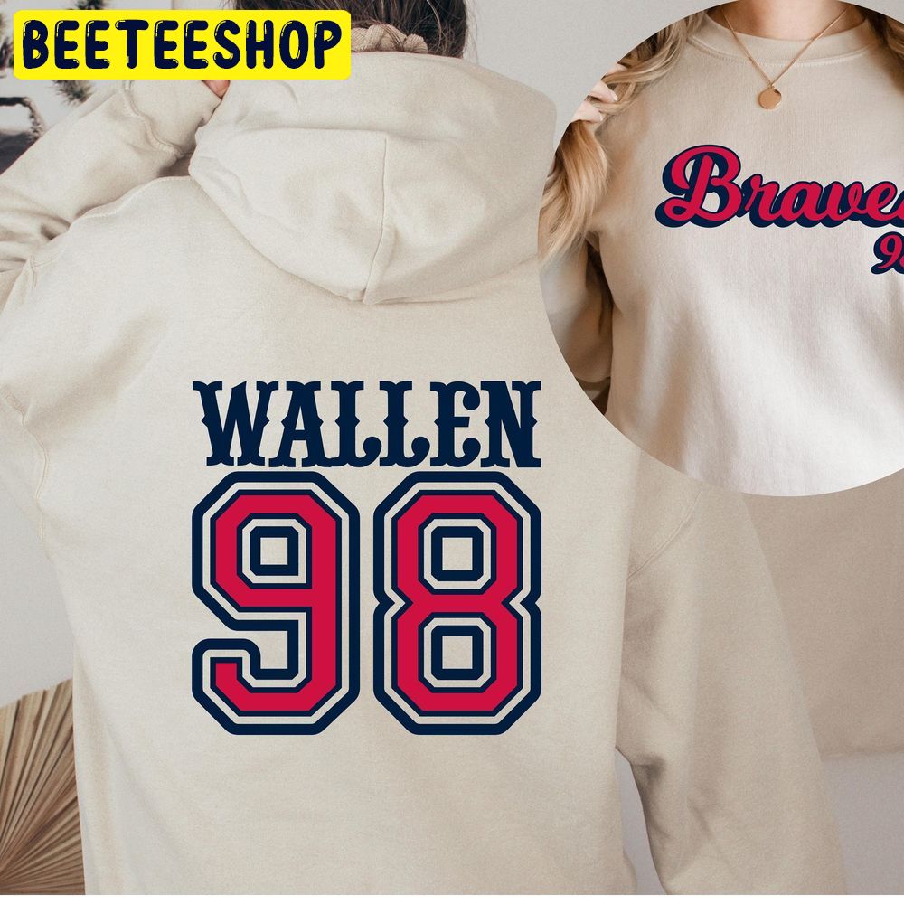 Wallen 98 Braves Western Double Sided Trending Unisex Hoodie Wallen 98 Braves Western Double Sided Trending Unisex Hoodie