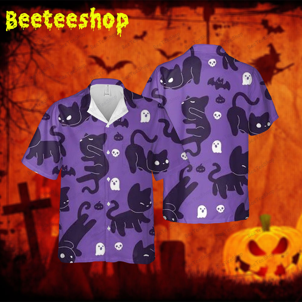 Bats Cats Halloween 246 Spread Collar Hawaii Shirt Bats Cats Halloween 246 Spread Collar Hawaii Shirt