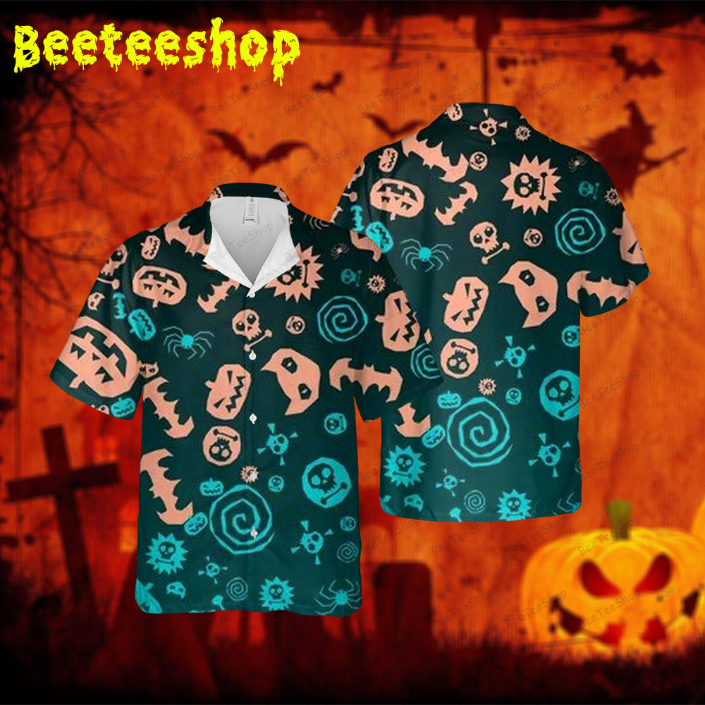 Bats Cats Pumpkins Halloween 197 Spread Collar Hawaii Shirt Bats Cats Pumpkins Halloween 197 Spread Collar Hawaii Shirt