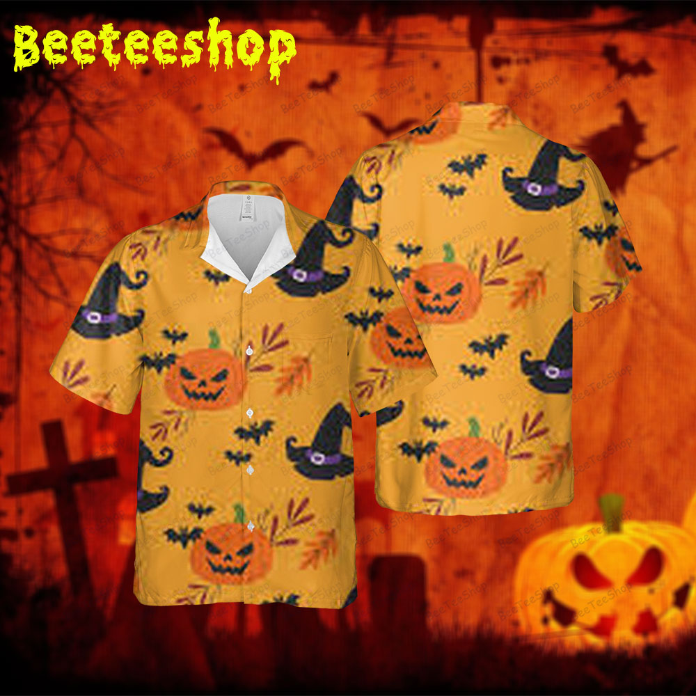 Bats Pumpkins Halloween 112 Spread Collar Hawaii Shirt Bats Pumpkins Halloween 112 Spread Collar Hawaii Shirt