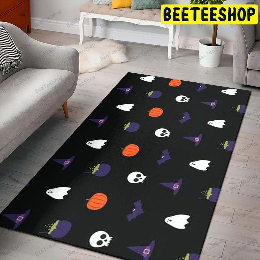 Bats Pumpkins Halloween Pattern 032 Beeteeshop Rug Rectangle Bats Pumpkins Halloween Pattern 032 Beeteeshop Rug Rectangle