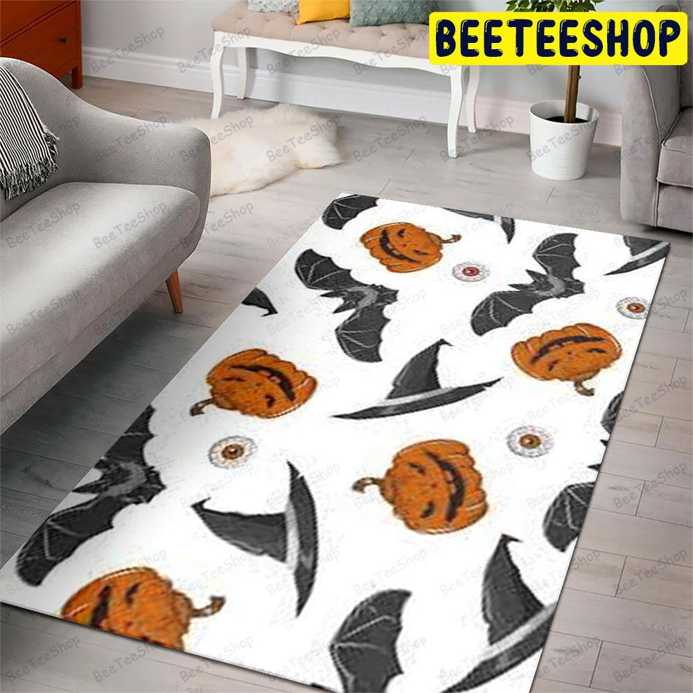 Bats Pumpkins Halloween Pattern 089 Beeteeshop Rug Rectangle Bats Pumpkins Halloween Pattern 089 Beeteeshop Rug Rectangle