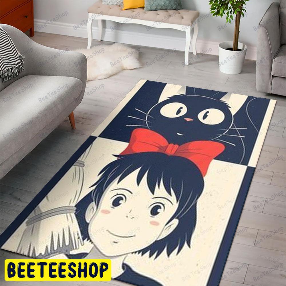Black Cat Kiki's Delivery Service Halloween Beeteeshop Rug Rectangle Black Cat Kiki's Delivery Service Halloween Beeteeshop Rug Rectangle