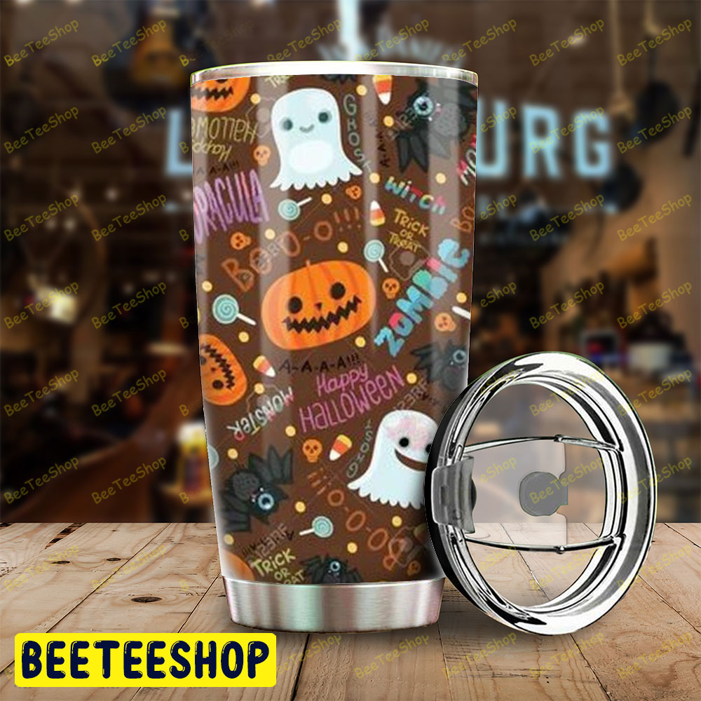 Candy Ghosts Pumpkins Halloween Pattern 253 Tumbler Candy Ghosts Pumpkins Halloween Pattern 253 Tumbler