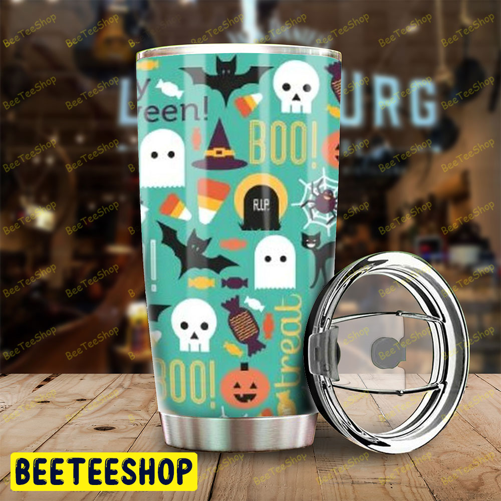 Candy Witch Hats Bats Cats Ghosts Pumpkins Halloween Pattern Tumbler Candy Witch Hats Bats Cats Ghosts Pumpkins Halloween Pattern Tumbler