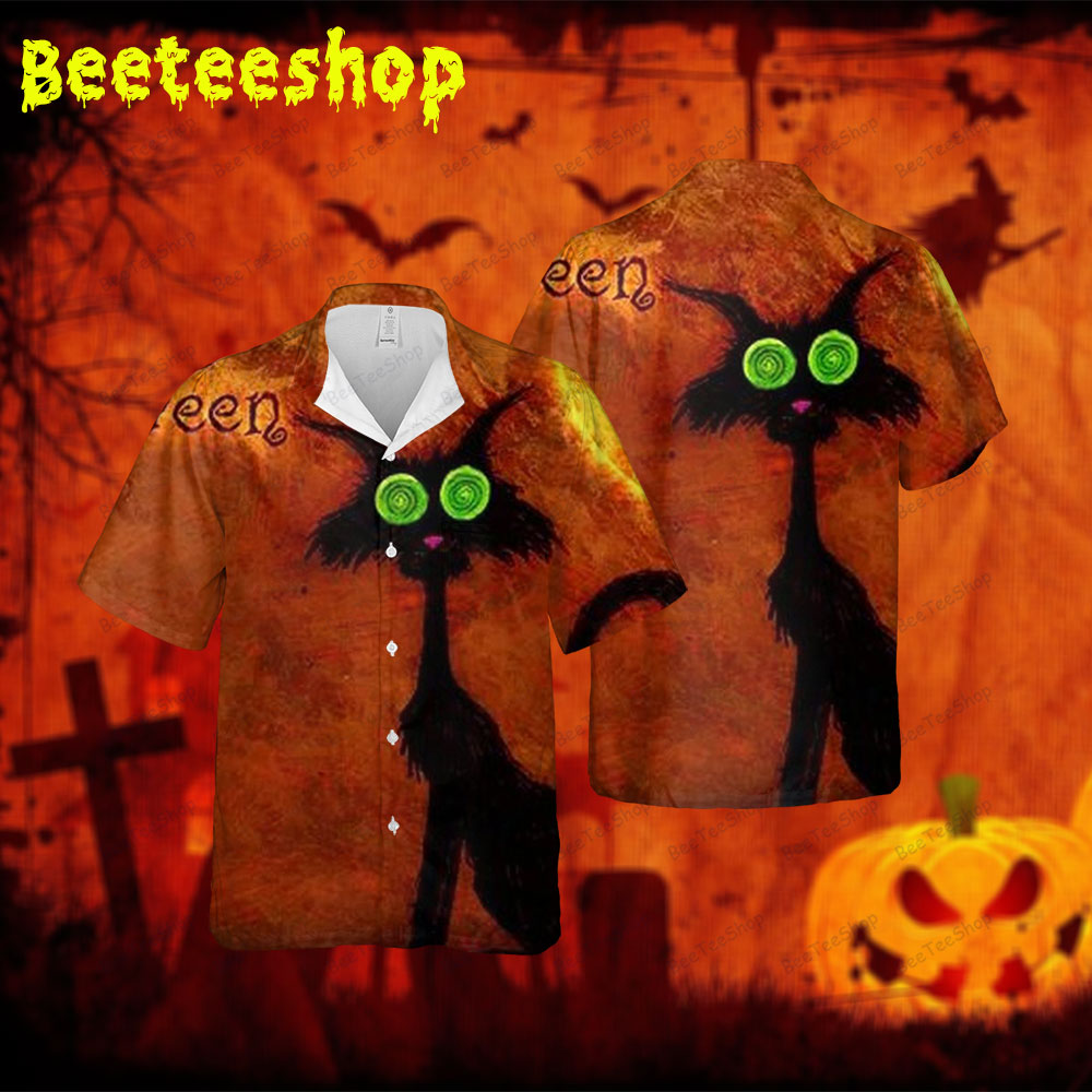 Cats Pumpkins Halloween 388 Spread Collar Hawaii Shirt Cats Pumpkins Halloween 388 Spread Collar Hawaii Shirt