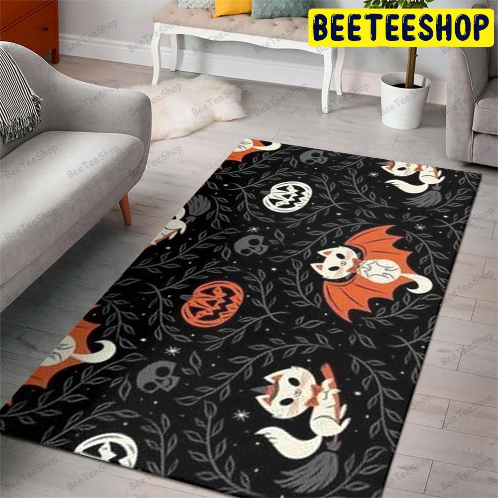 Cats Pumpkins Halloween Pattern 055 Beeteeshop Rug Rectangle Cats Pumpkins Halloween Pattern 055 Beeteeshop Rug Rectangle